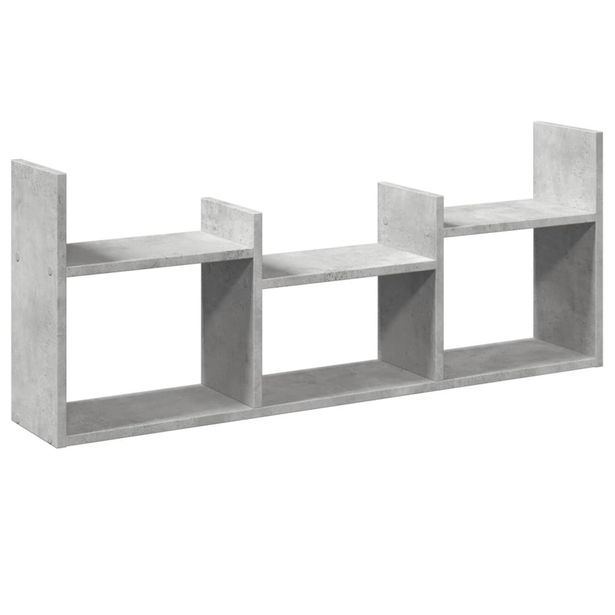 Seinäkaappi 100x18x40 cm betoninharmaa tekninen puu (54799)