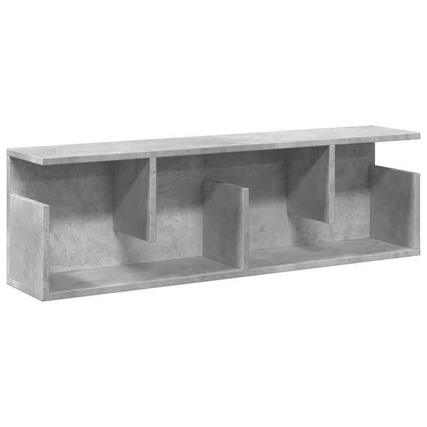 Seinäkaappi 100x20x30 cm betoninharmaa tekninen puu (54844)