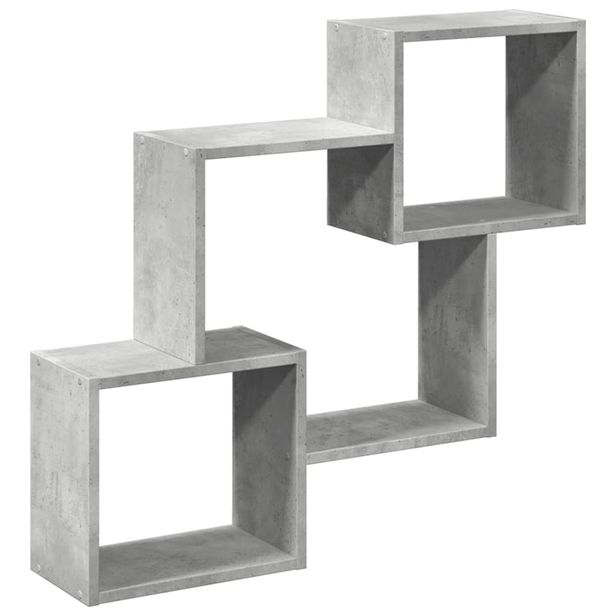 Seinäkaappi 78x18x71 cm betoninharmaa tekninen puu (54808)