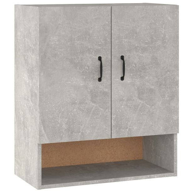 Seinäkaappi betoninharmaa 60x31x70 cm tekninen puu (12883)