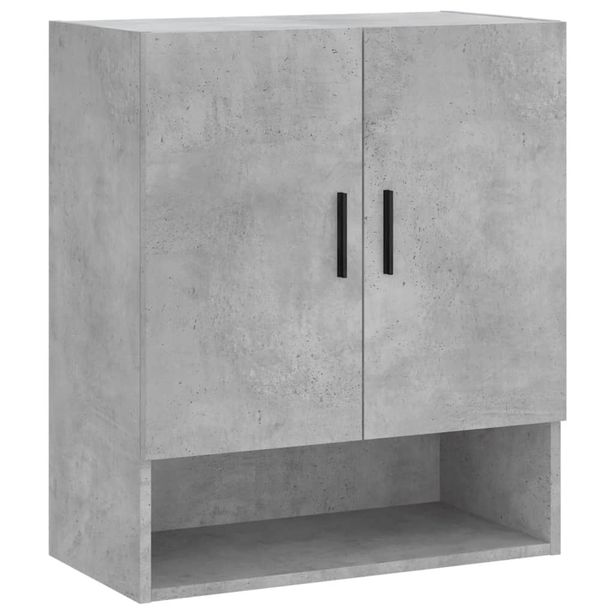 Seinäkaappi betoninharmaa 60x31x70 cm tekninen puu (29928)