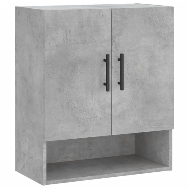 Seinäkaappi betoninharmaa 60x31x70 cm tekninen puu (29936)