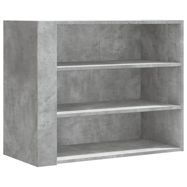 Seinäkaappi betoninharmaa 75x35x60 cm tekninen puu (48419)