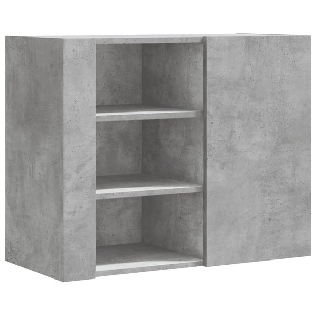 Seinäkaappi betoninharmaa 75x35x60 cm tekninen puu (48426)
