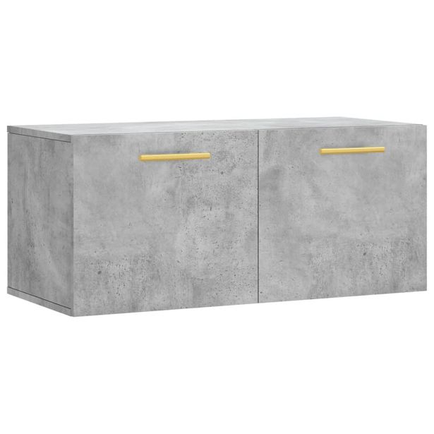 Seinäkaappi betoninharmaa 80x36,5x35 cm tekninen puu (30064)