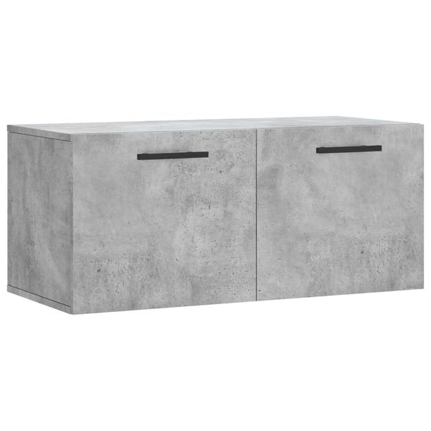 Seinäkaappi betoninharmaa 80x36,5x35 cm tekninen puu (30104)