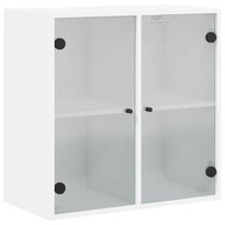 Seinäkaappi lasiovilla valkoinen 68x37x68,5 cm (36490)