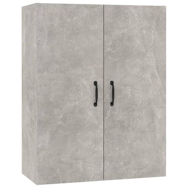 Seinäkaappi riippuva betoninharmaa 69,5x34x90 cm tekninen puu (12271)