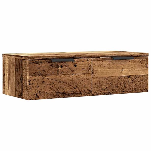 Seinäkaappi vanha puu 68x30x20 cm tekninen puu (56983)