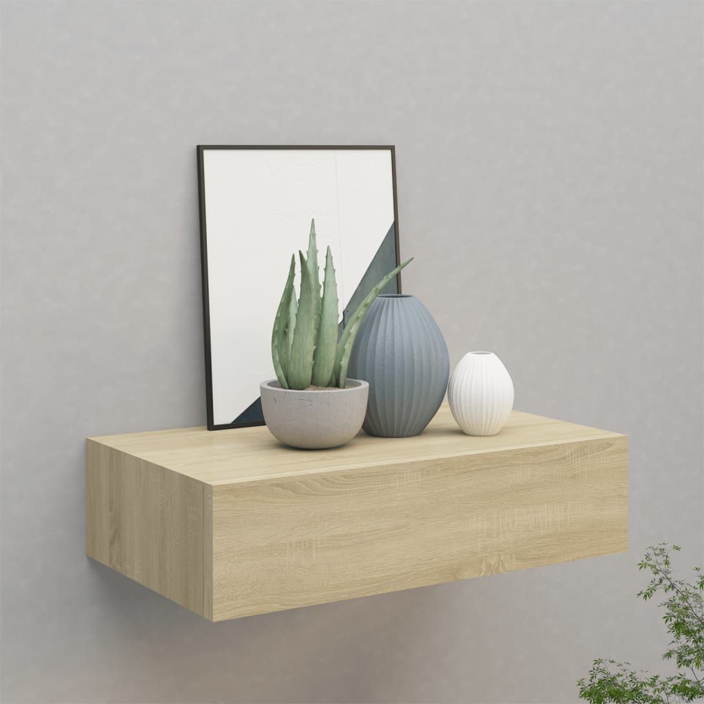 Seinälaatikkohylly 40x23,5x10 cm MDF tammi