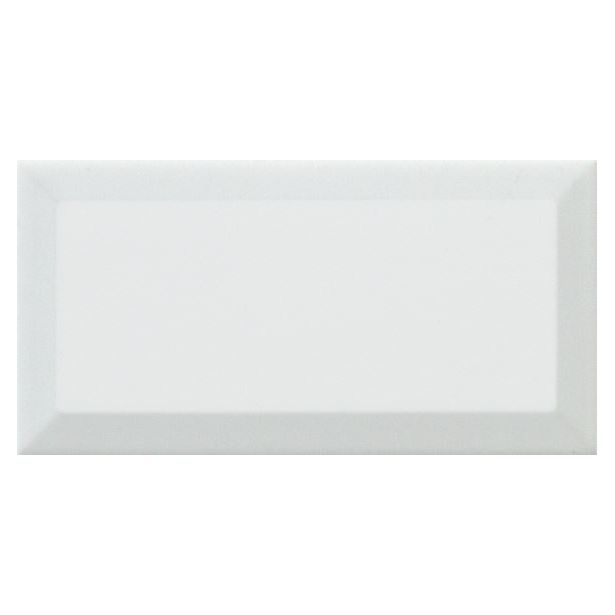Seinälaatta Laattapiste LPC Biselado kiiltävä faasattu Blanco Brillo 15x7.5cm