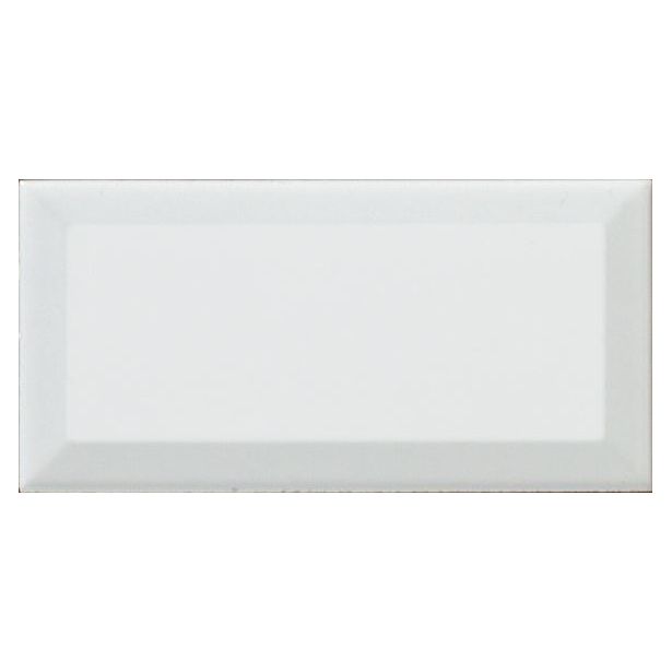 Seinälaatta Laattapiste LPC Biselado kiiltävä faasattu Blanco Brillo 20x10cm