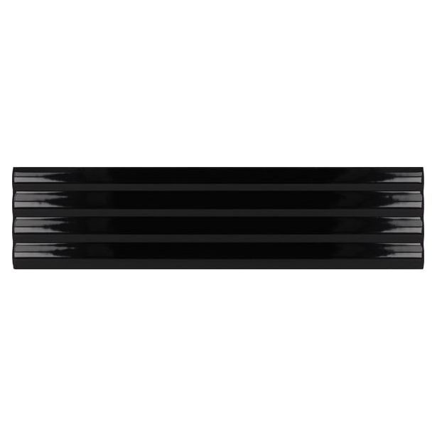 Seinälaatta Laattapiste LPC Cuba kiiltävä kohokuvioinen musta 20x5cm