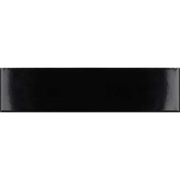 Seinälaatta Laattapiste LPC Cuba kiiltävä tasapintainen musta 20x5cm