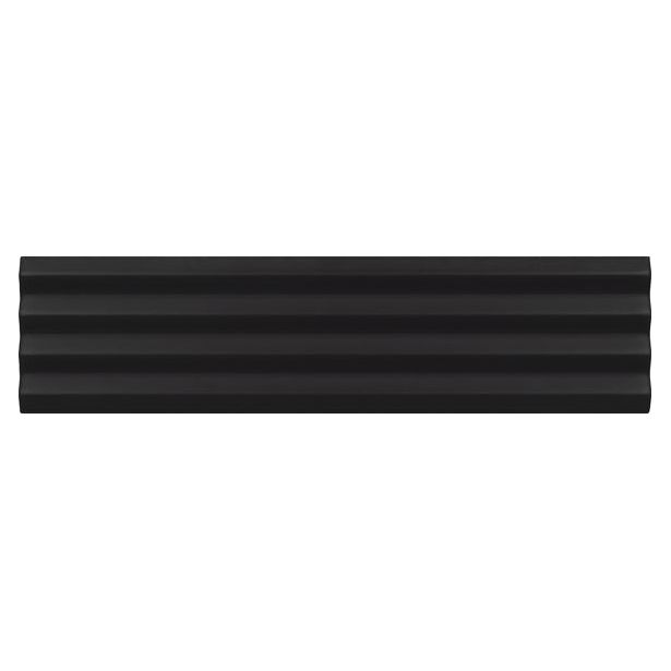 Seinälaatta Laattapiste LPC Cuba matta kohokuvioinen musta 20x5cm
