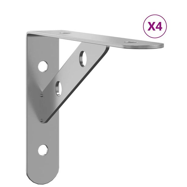 Seinätelineet kpl 15x2,5x11,5 cm hopea ruostumaton teräs (30296)