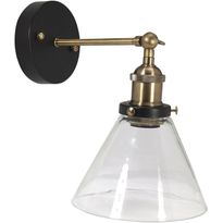 Seinävalaisin PR Home Lambda, 280x180x280mm, musta-messinki/kirkas