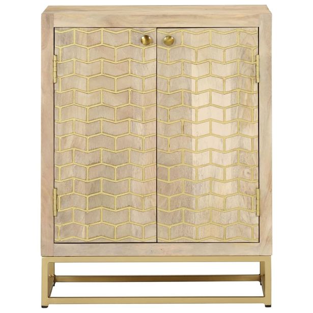 Senkki 2 ovella 55x30x70 cm täysi mangopuu (52039)
