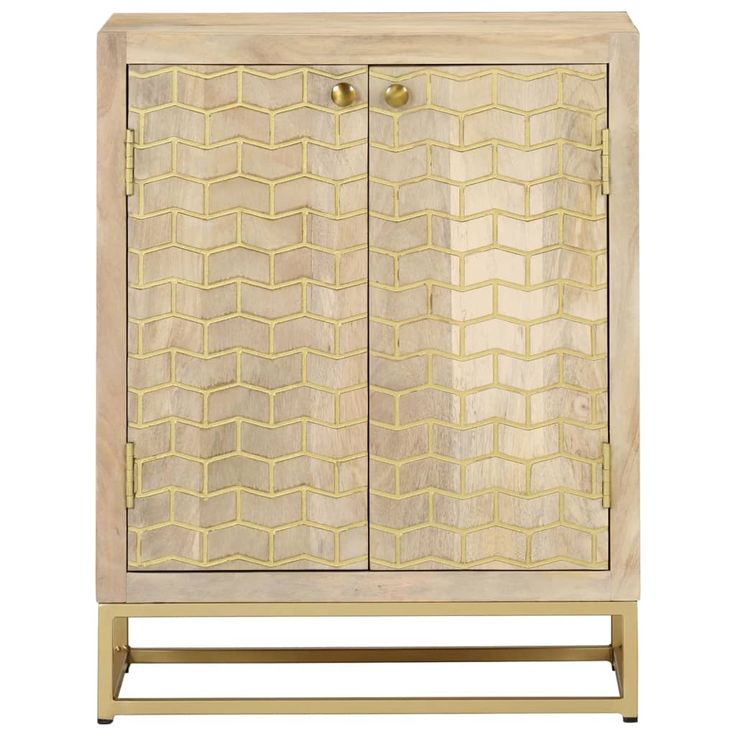 Senkki 2 ovella 55x30x70 cm täysi mangopuu (52039)