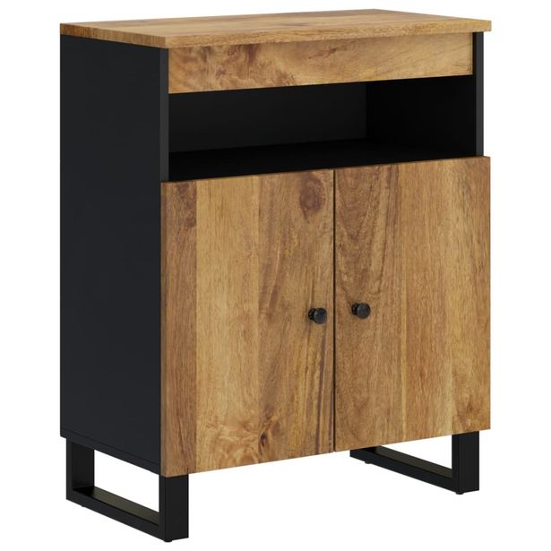 Senkki 2 ovella 60x33x75 cm täysi mangopuu (52916)