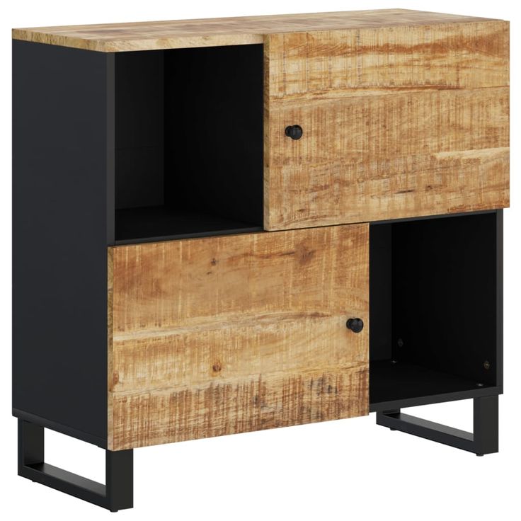 Senkki 2 ovella 80x33x75 cm täysi mangopuu (52921)
