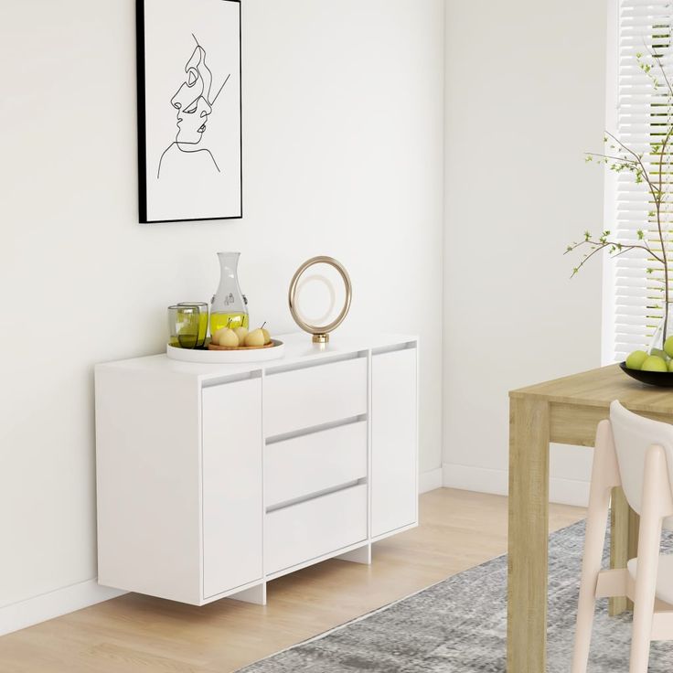 Senkki 3 vetolaatikkoa 120x41x75cm lastulevy valkoinen