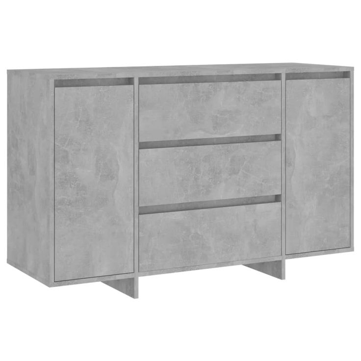 Senkki 3 vetolaatikolla betoninharmaa 120x41x75 cm tekninen puu (09615)