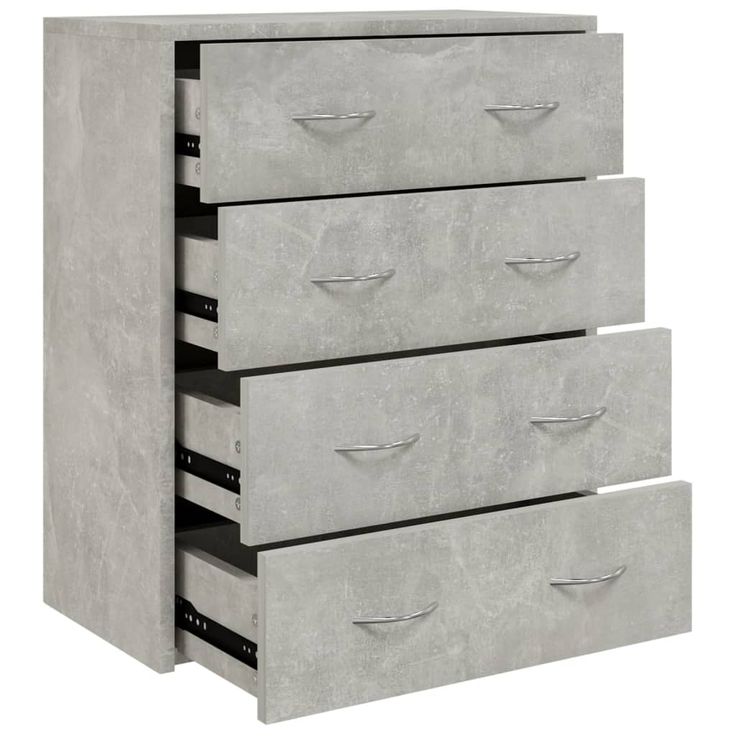 Senkki 4 vetolaatikolla 60x30,5x71 cm betoninharmaa (42578)