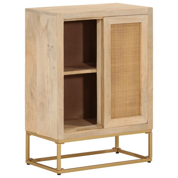Senkki 55x30x76 cm täysi mangopuu ja rauta (72020)