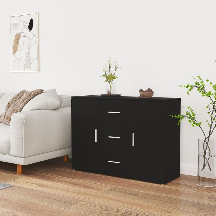 Senkki 91x29,5x65 cm tekninen puu musta