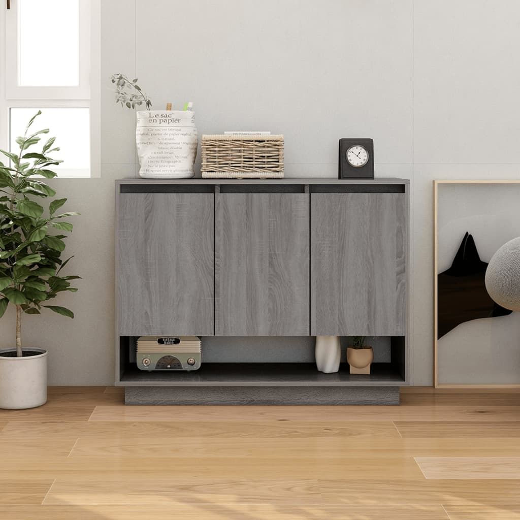 Senkki 97x31x75 cm lastulevy harmaa/tammi