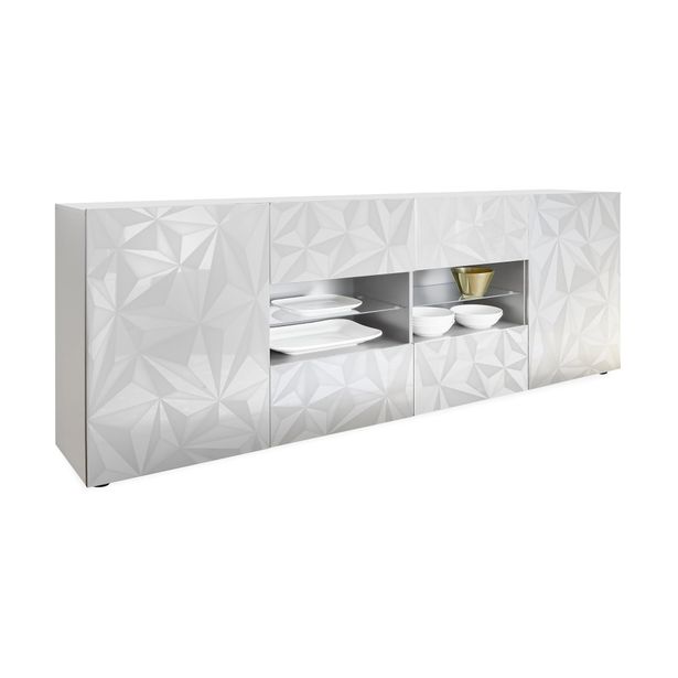 Senkki Ayaka, 241cm, 4 avohyllyä, valkoinen (07398)