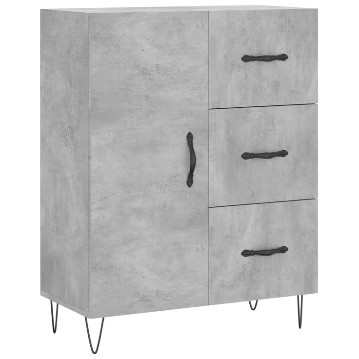 Senkki betoninharmaa 69,5x34x90 cm tekninen puu (27912)