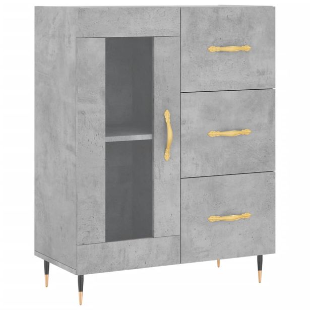 Senkki betoninharmaa 69,5x34x90 cm tekninen puu (28024)