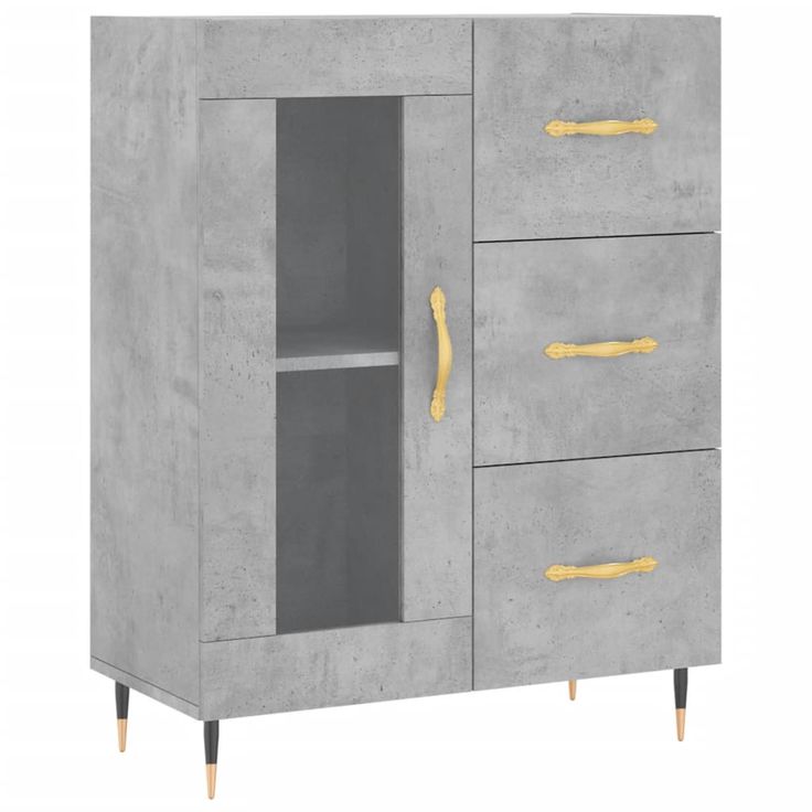 Senkki betoninharmaa 69,5x34x90 cm tekninen puu (28024)