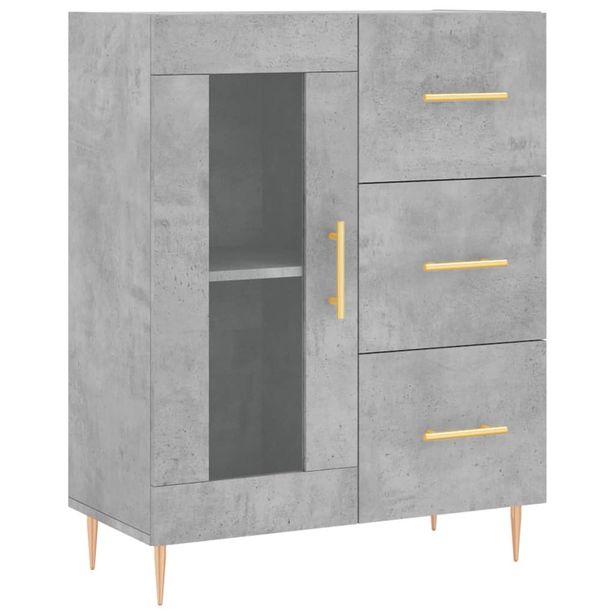 Senkki betoninharmaa 69,5x34x90 cm tekninen puu (28032)