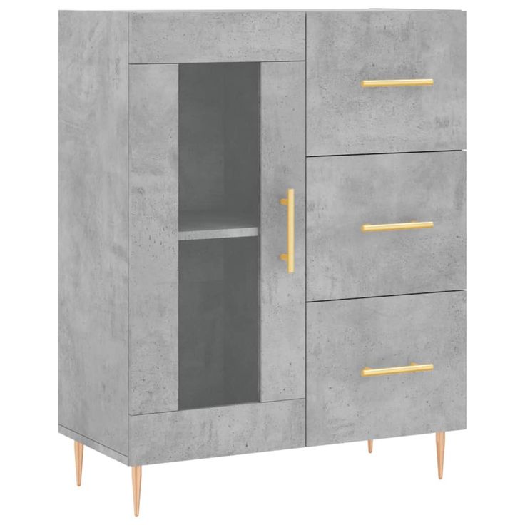 Senkki betoninharmaa 69,5x34x90 cm tekninen puu (28032)