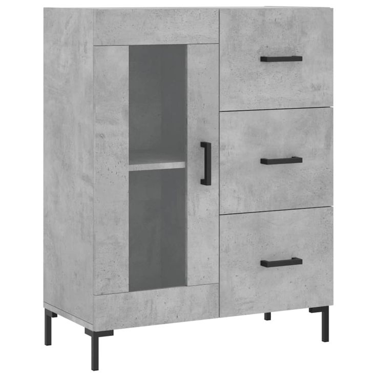 Senkki betoninharmaa 69,5x34x90 cm tekninen puu (28048)