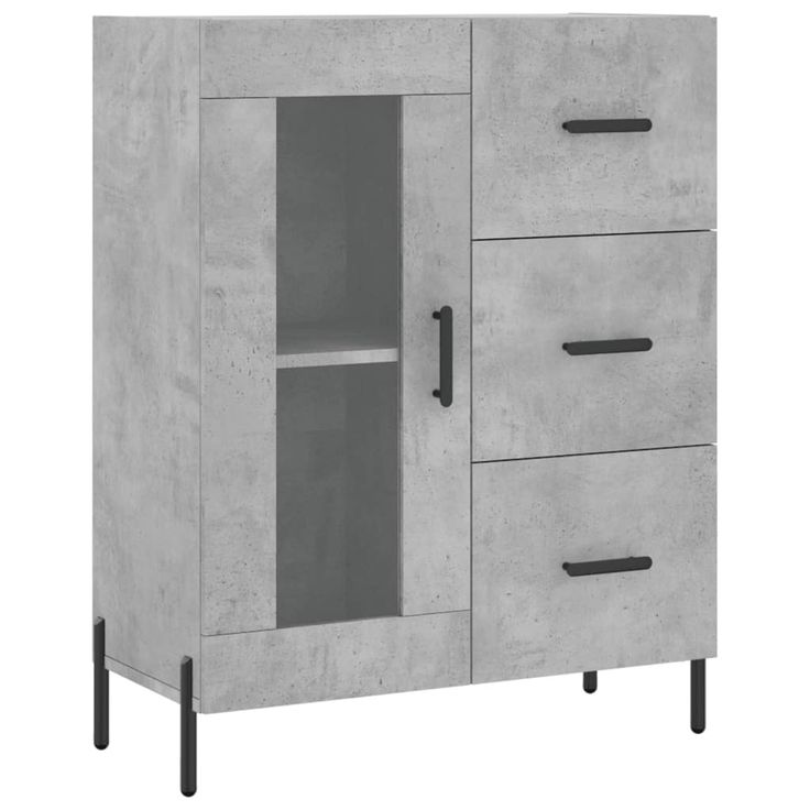 Senkki betoninharmaa 69,5x34x90 cm tekninen puu (28056)