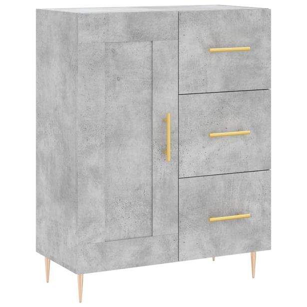 Senkki betoninharmaa 69,5x34x90 cm tekninen puu (30248)