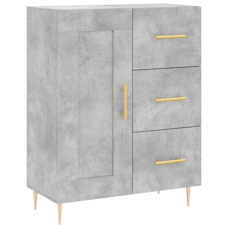 Senkki betoninharmaa 69,5x34x90 cm tekninen puu (30248)