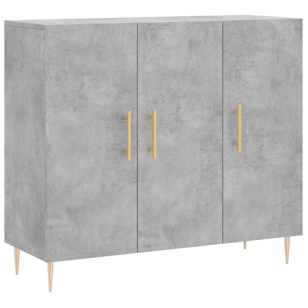 Senkki betoninharmaa 90x34x80 cm tekninen puu (28096)