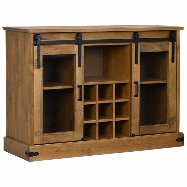 senkki HALDEN 2 liukuovea 112x40x80 cm massiivipuuta (18425)