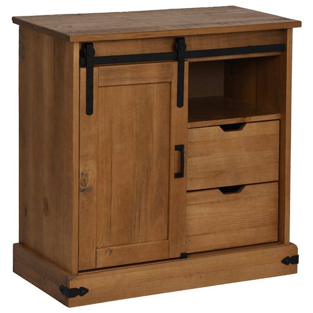 senkki HALDEN liukuovella 80x40x80 cm massiivipuuta (18417)