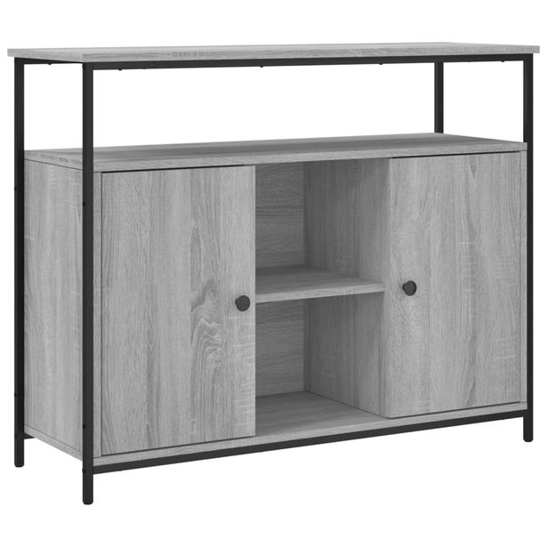 Senkki harmaa Sonoma 100x35x80 cm tekninen puu (35502)