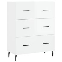 Senkki korkeakiilto valkoinen 69,5x34x90 cm tekninen puu (27870)