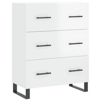Senkki korkeakiilto valkoinen 69,5x34x90 cm tekninen puu (27878)