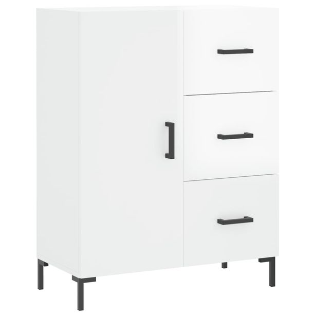 Senkki korkeakiilto valkoinen 69,5x34x90 cm tekninen puu (27918)