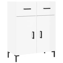 Senkki korkeakiilto valkoinen 69,5x34x90 cm tekninen puu (27982)