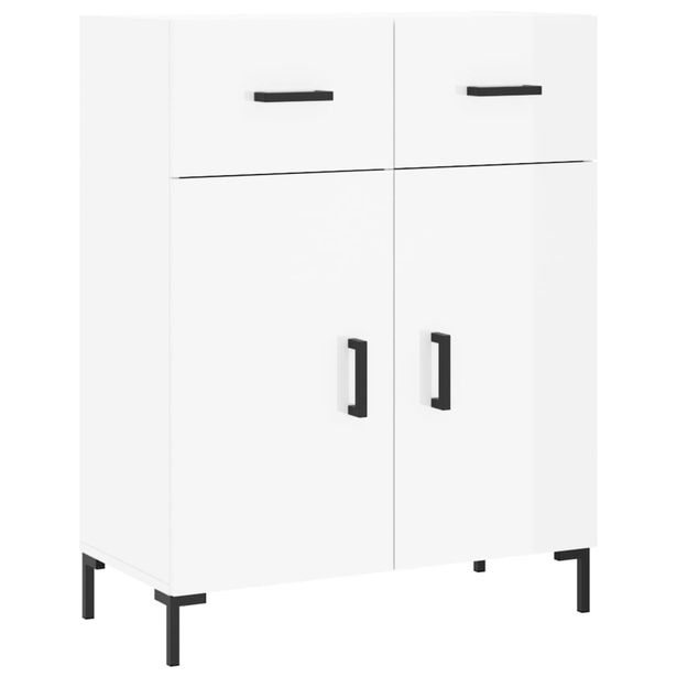 Senkki korkeakiilto valkoinen 69,5x34x90 cm tekninen puu (27982)